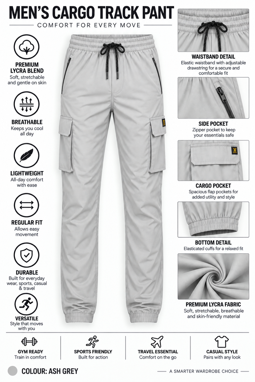 Ash Cargo Track Pants for Men