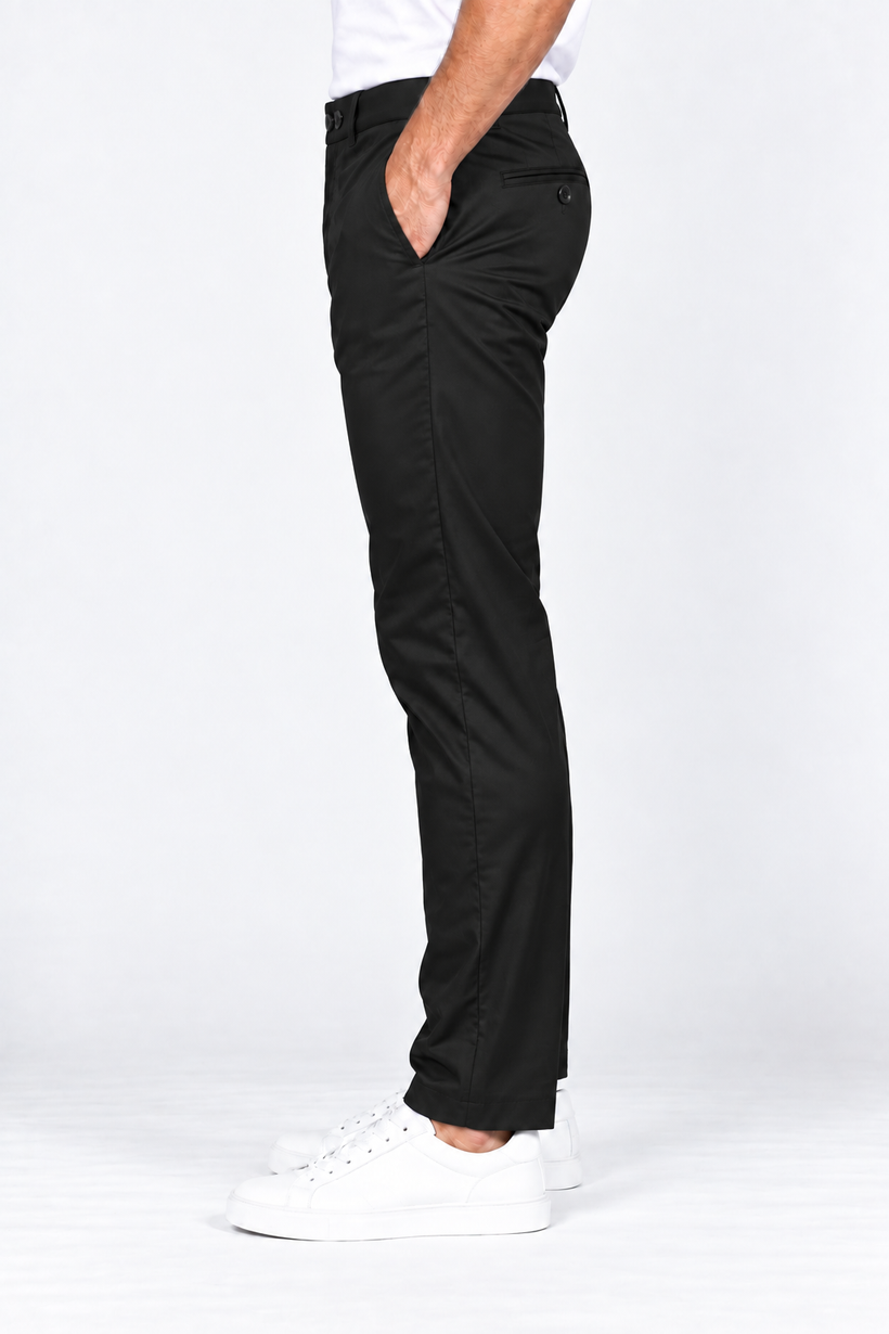 Black-Solid-Twill-Formal-Pant-Side-View