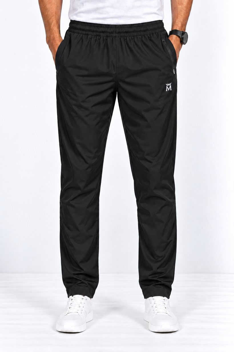 Black-Sport-Track-Pant-Front-View