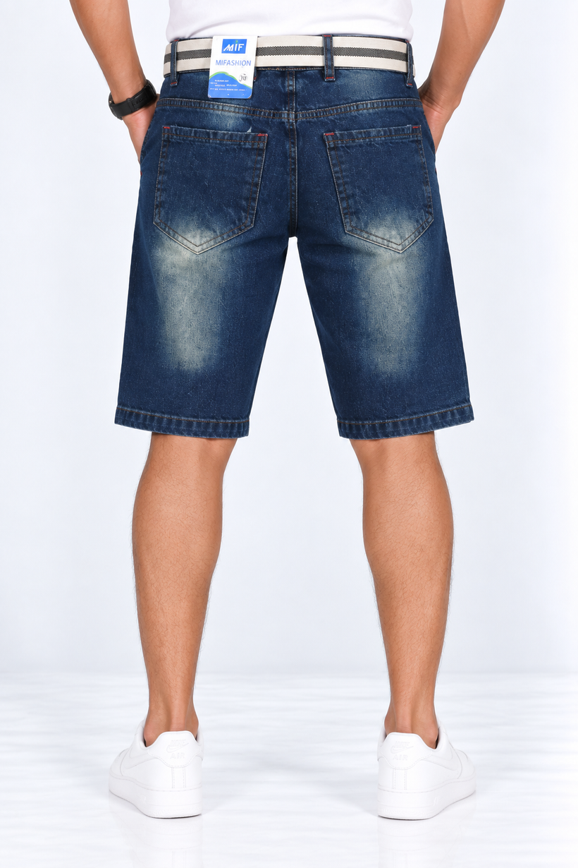 Dark-Blue-Jean-Short-Back-View
