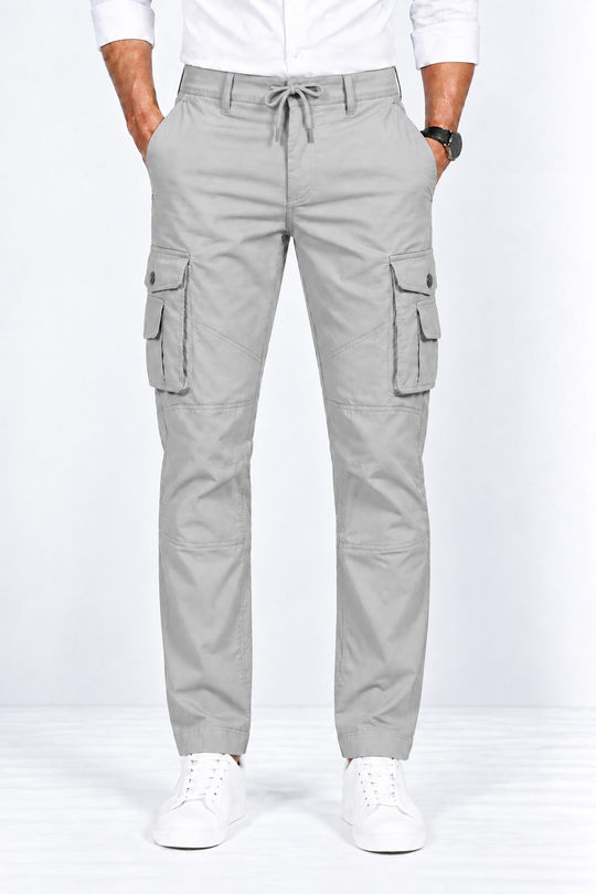 Gray-Cotton-Cargo-Pant-Front-View