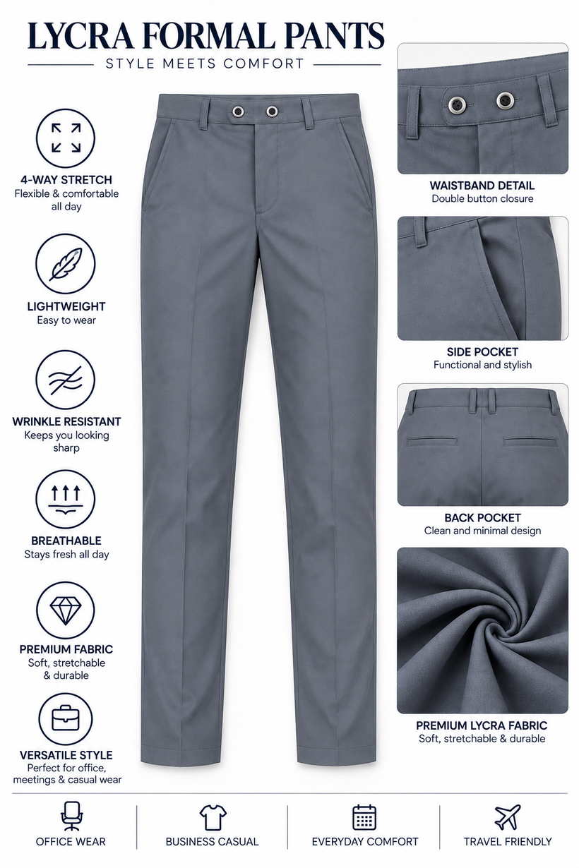 Grey-Solid-Formal-Lycra-Pant-Product-Detail-View
