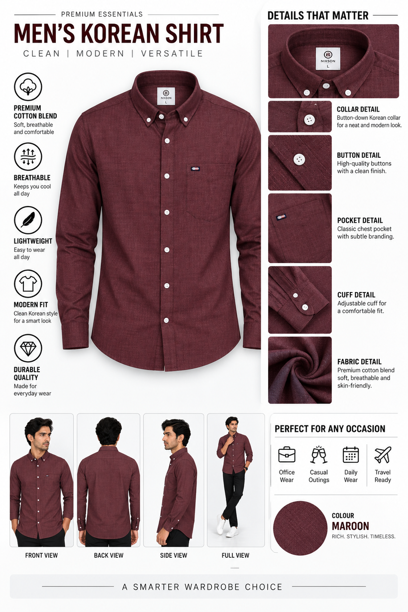 Maroon-Korean-Shirt-Product-Detail-View