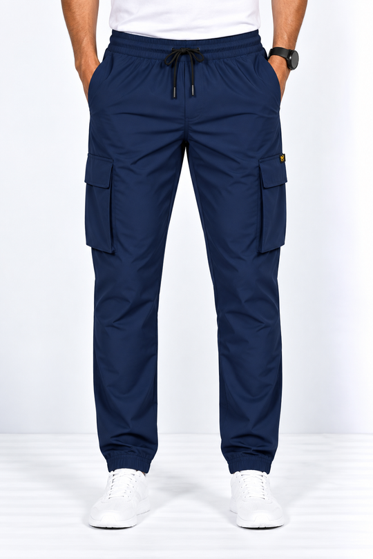 Navy-Blue-Cargo-Track-Pant-Front-View