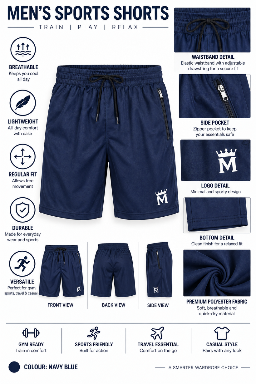 Navy-Blue-Solid-Sport-Shorts-Product-Detail-View