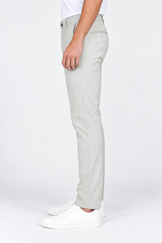 White-Solid-Formal-Lycra-Pant-Side-View