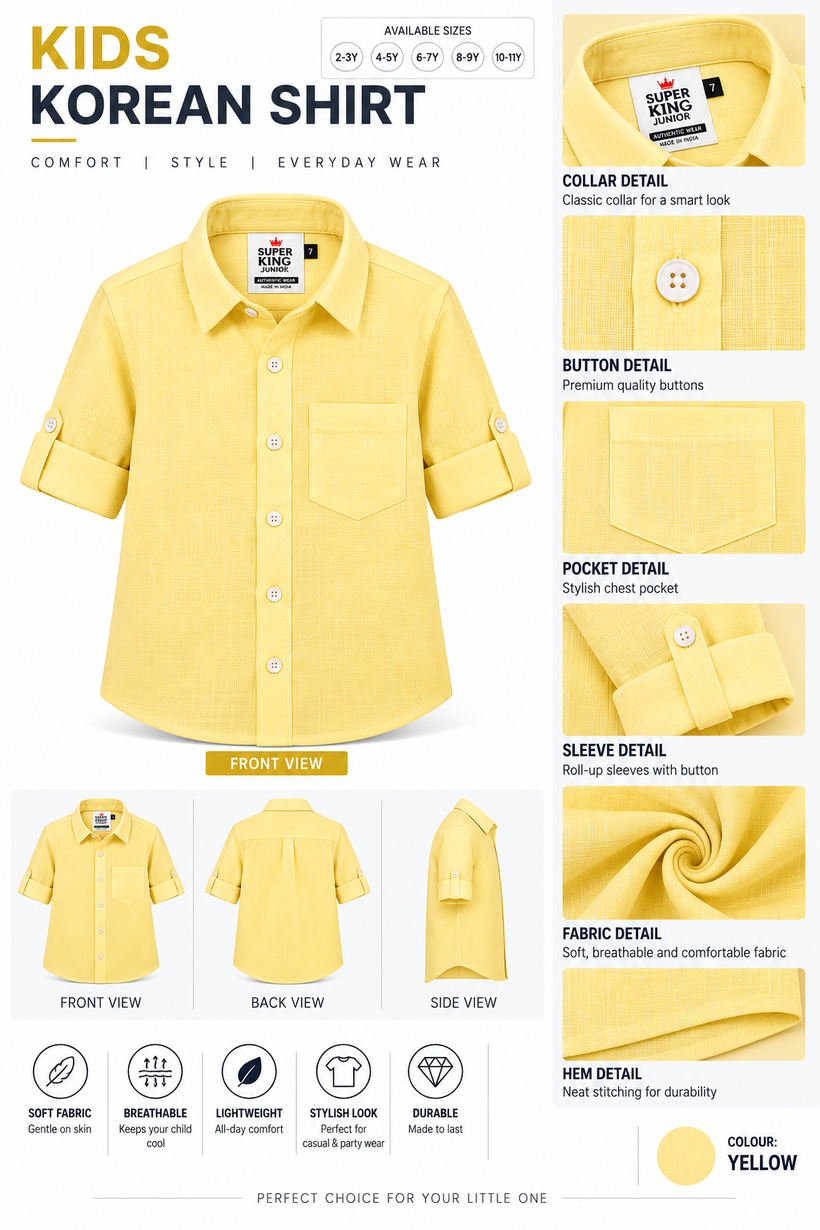 Yellow-Kids-Korean-Shirt-Product-Detail-View