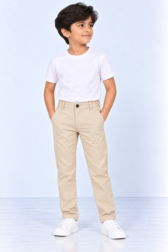 Beige-Solid-Kids-Cotton-Pant-Full-View