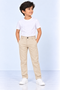 Beige Solid Kids Cotton Pant