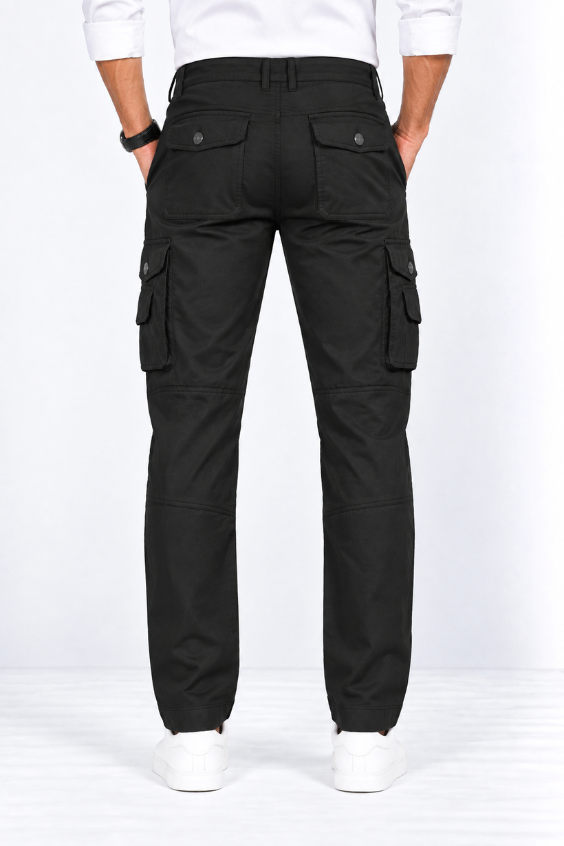 Black-Cotton-Cargo-Pant-Back-View