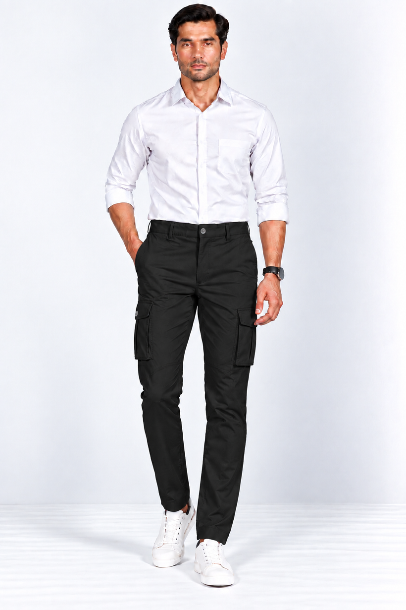 Black-Cotton-Cargo-Pant-Full-View