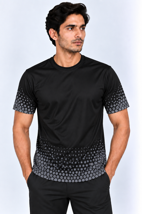 Black Half Sleeve T-Shirt for Men