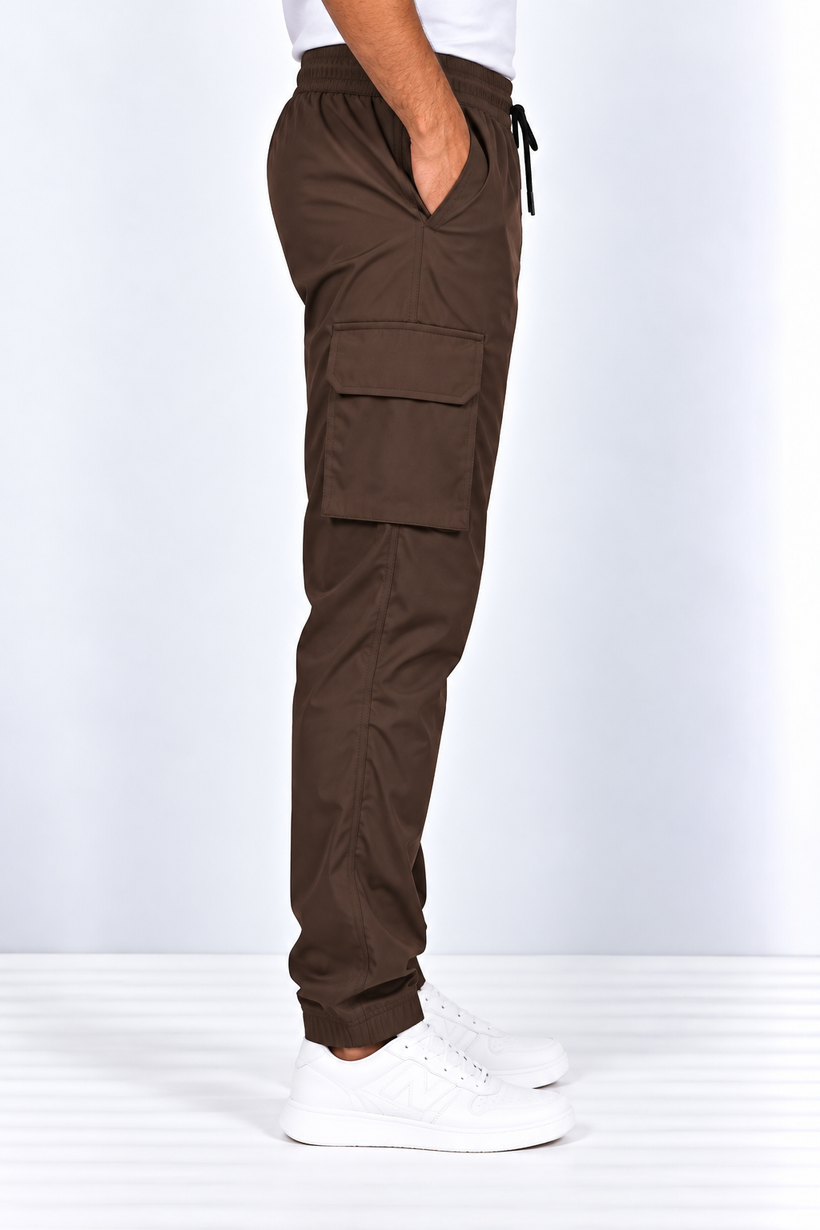 Brown-Cargo-Track-Pant-Side-View
