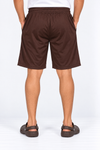 Brown-Solid-Sport-Shorts-Back-View