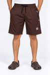 Brown-Solid-Sport-Shorts-Front-View