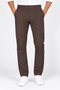 Brown Solid Twill Formal Pants for Men