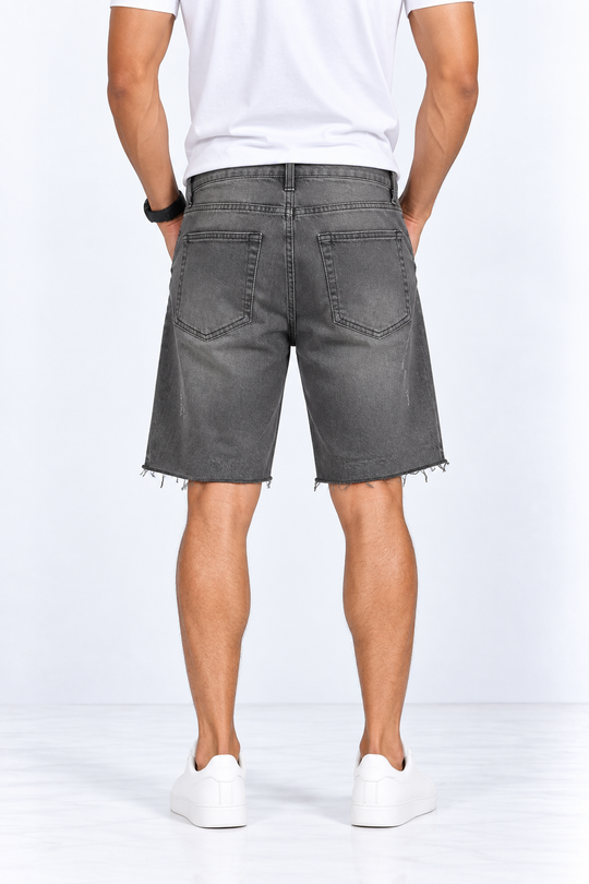 Dark-Grey-Jean-Short-Back-View
