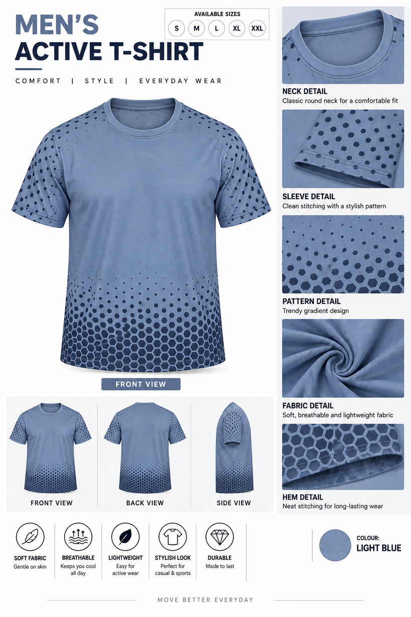 Light-Blue-Half-Sleeve-Tshirt-Product-Detail-View