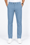 Light Blue Solid Twill Formal Pants for Men