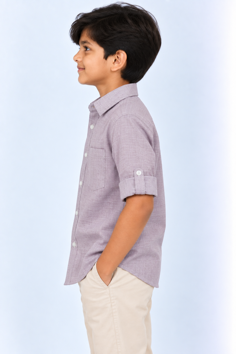 Light-Lavender-Kids-Korean-Shirt-Side-View