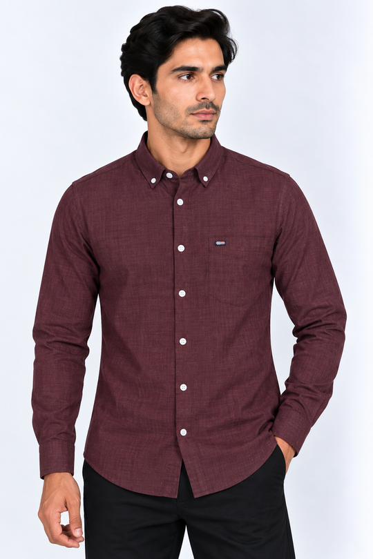 Maroon-Korean-Shirt-Front-View