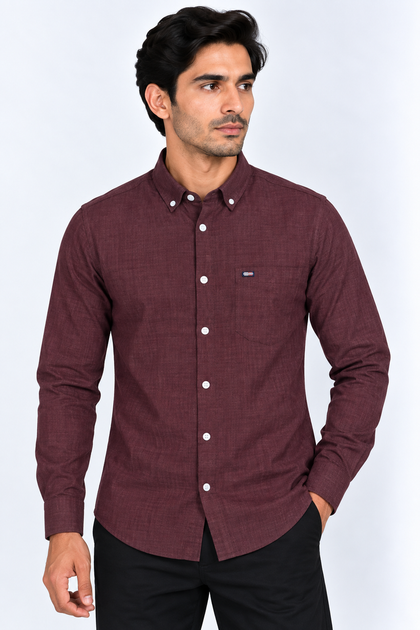 Maroon-Korean-Shirt-Front-View