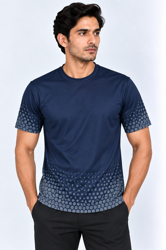 Navy-Blue-Half-Sleeve-Tshirt-Front-View