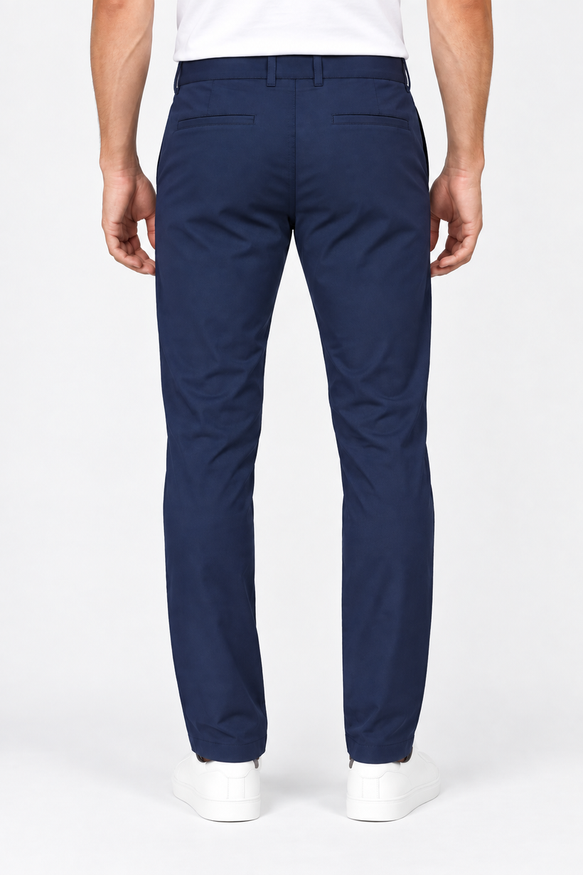 Navy-Blue-Solid-Formal-Lycra-Pant-Back-View