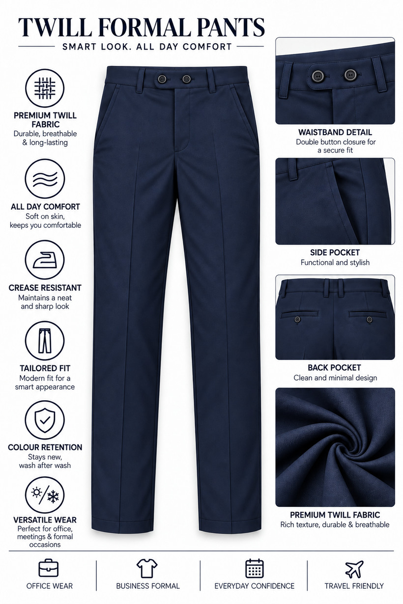 Navy-Blue-Solid-Twill-Formal-Pant-Product-Detail-View