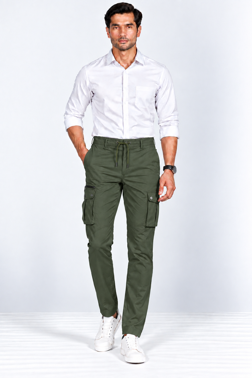 Olive-Green-Cotton-Cargo-Pant-Full-View