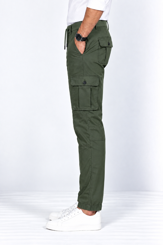 Olive-Green-Cotton-Cargo-Pant-Side-View