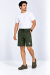 Olive-Green-Solid-Sport-Shorts-Full-View