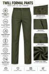 Olive-Green-Solid-Twill-Formal-Pant-Product-Detail-View