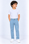 Sky Blue Solid Cotton Pants for Kids