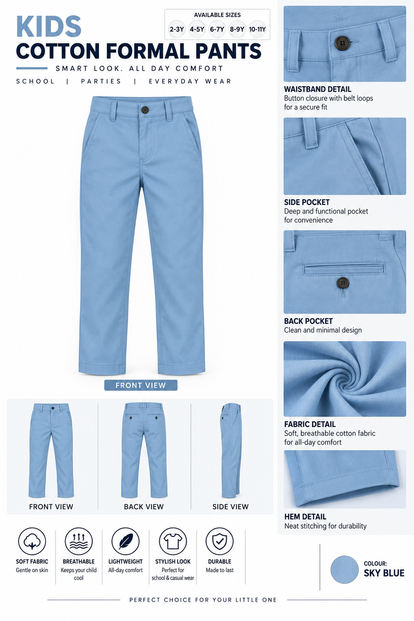 Sky-Blue-Solid-Kids-Cotton-Pant-Product-Detail-View