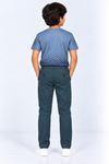 Teal Blue Solid Cotton Pants for Kids