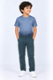 Teal Blue Solid Cotton Pants for Kids