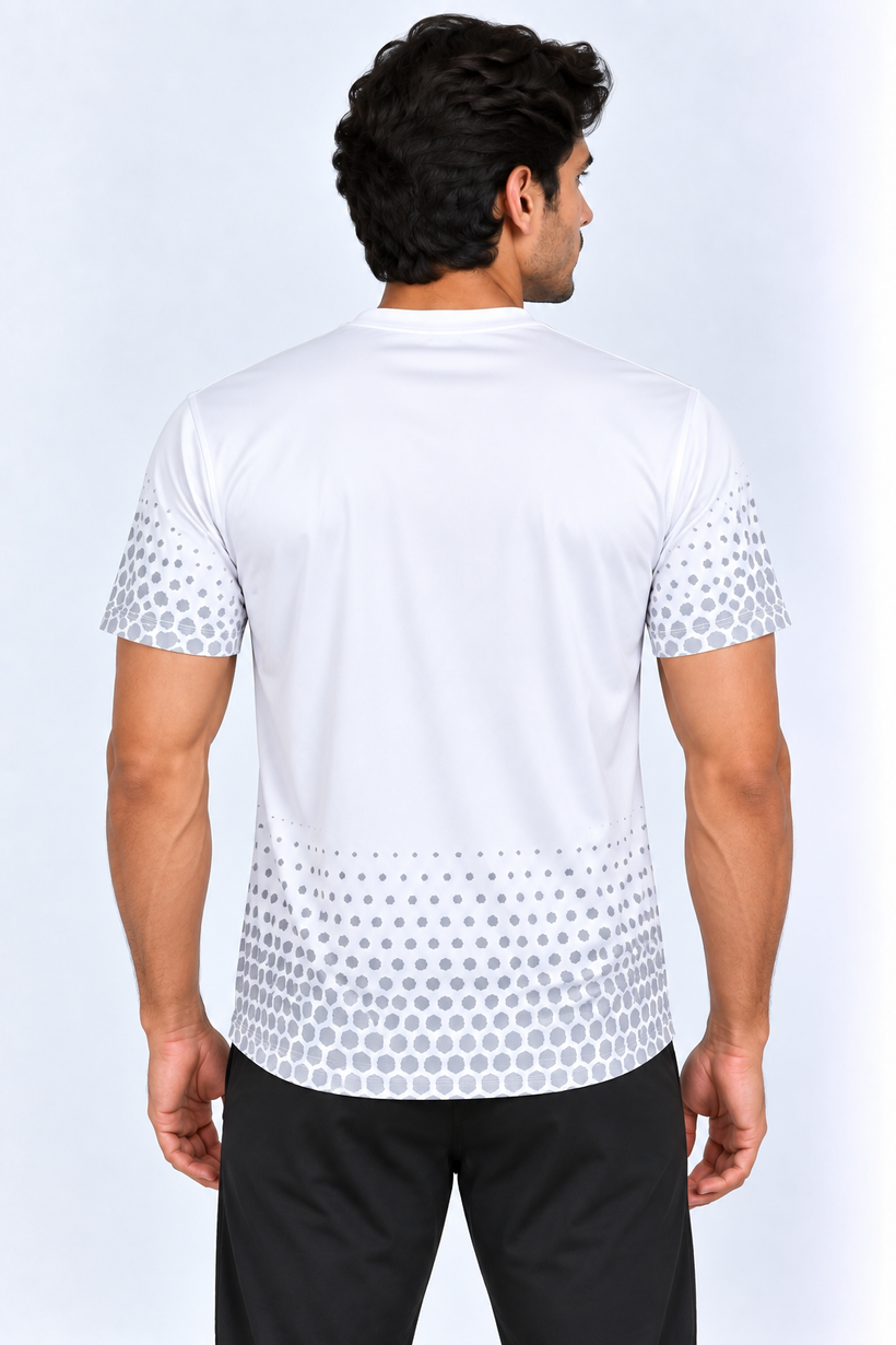 White-Half-Sleeve-Tshirt-Back-View