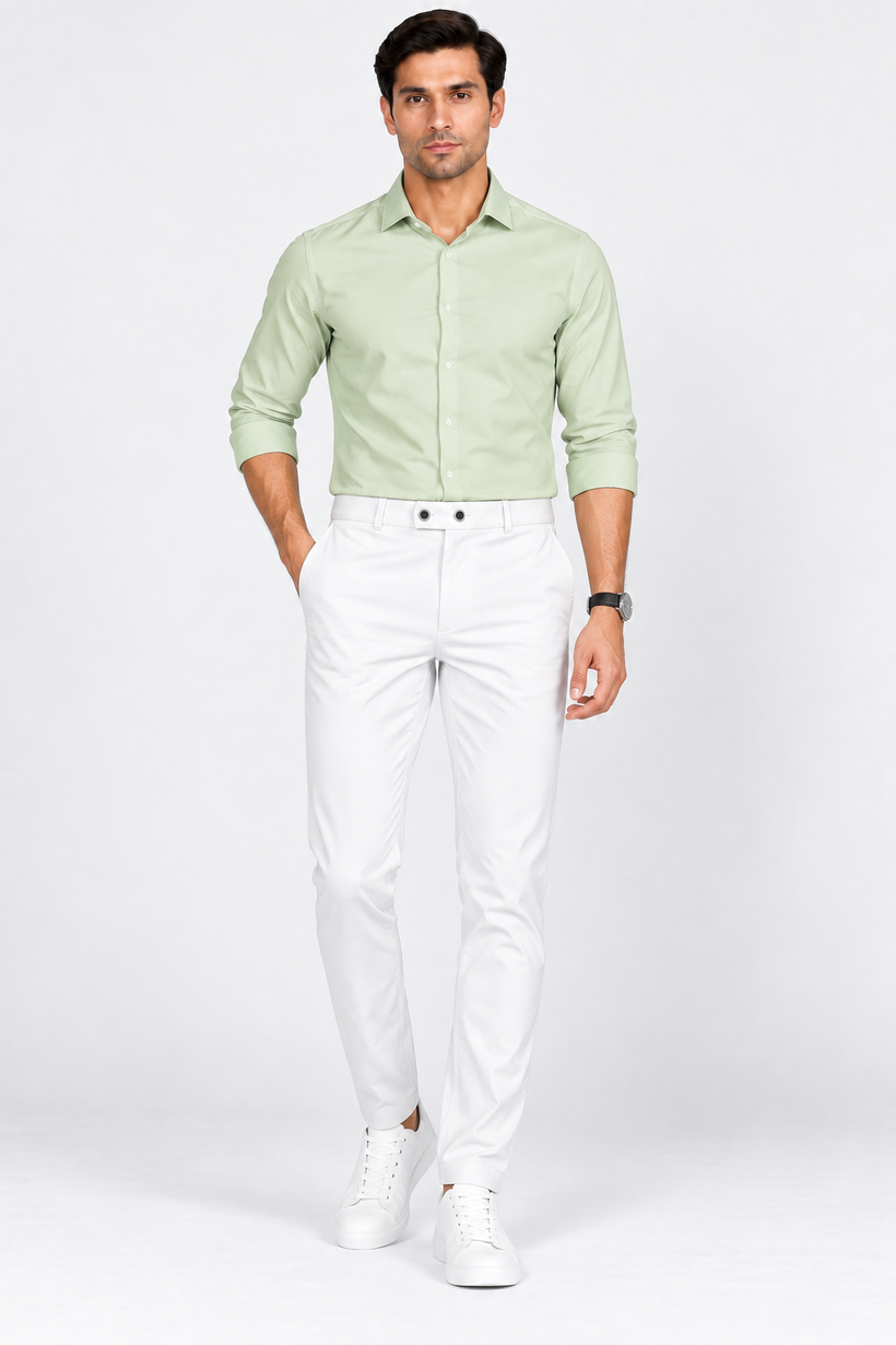 White-Solid-Formal-Lycra-Pant-Full-View