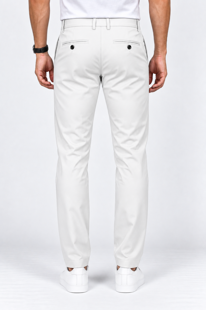 White-Solid-Twill-Formal-Pant-Back-View