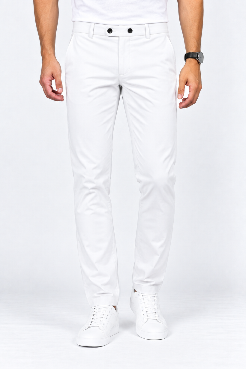 White-Solid-Twill-Formal-Pant-Front-View