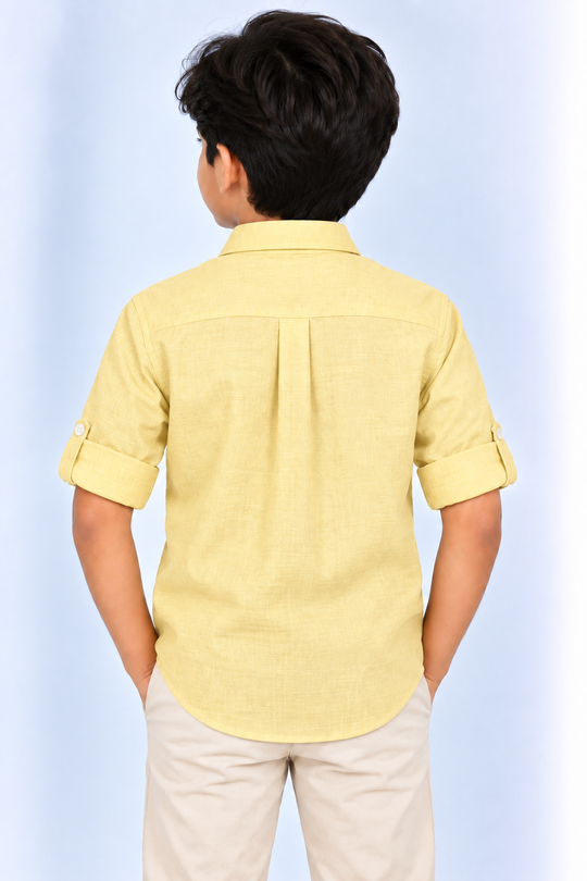 Yellow-Kids-Korean-Shirt-Back-View
